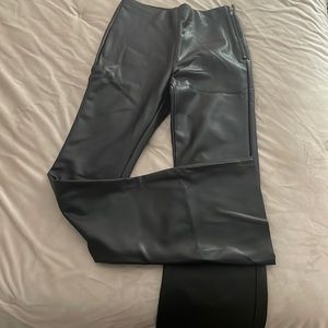 Forever 21 black leather flared pants